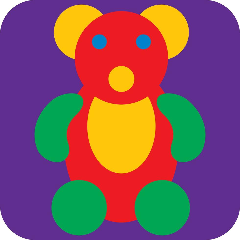 Babyspielzeug Teddybär, Illustration, Vektor auf weißem Hintergrund.
