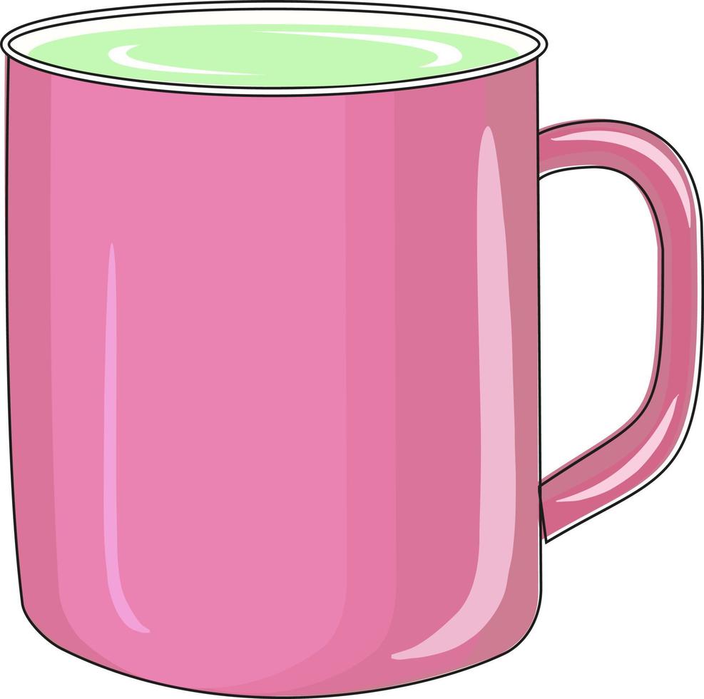 rosa kopp, illustration, vektor på vit bakgrund.
