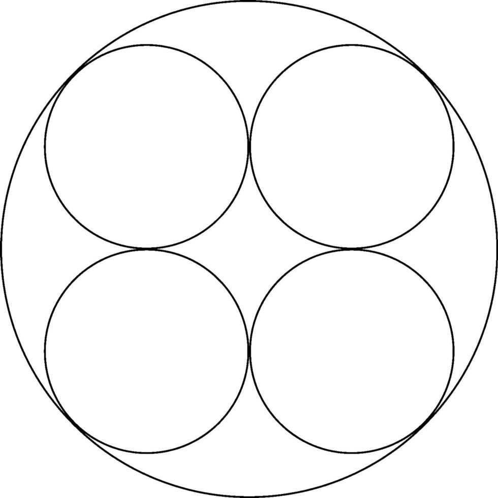 fyra komplett cirkel, årgång illustration. vektor