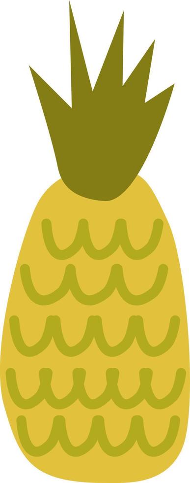 gelbe Ananas, Illustration, Vektor, auf weißem Hintergrund. vektor