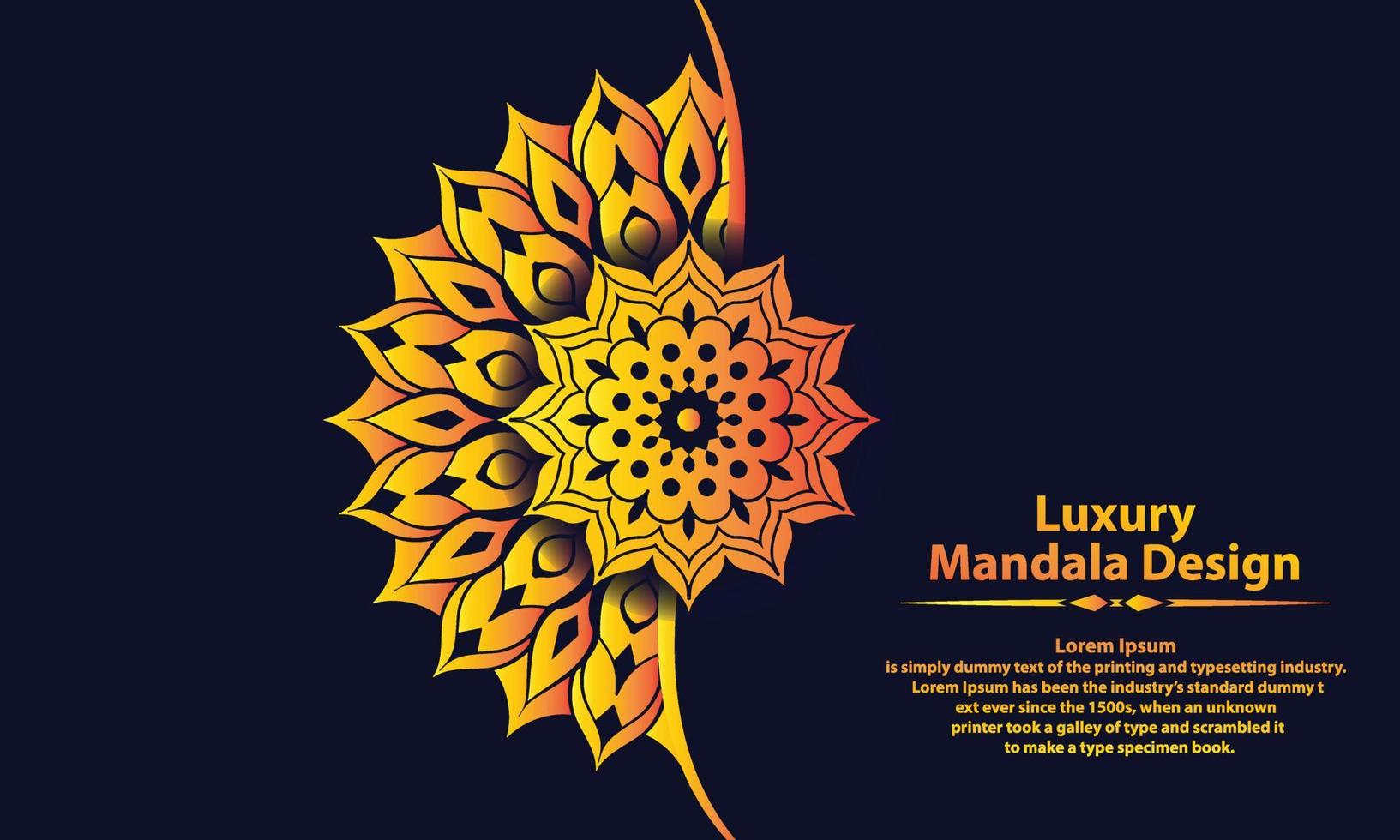 Luxus-Mandala-Design-Vektor-Hintergrund Vintage abstrakte Blumenmuster-Design vektor