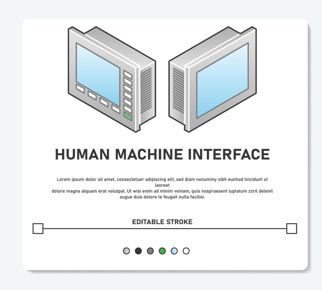 ui-entwicklung digitales menü hmi, scada, plc, netzwerk, überwachung, status, website, mobile app-bildschirme einfaches vektor-flachdesign vektor