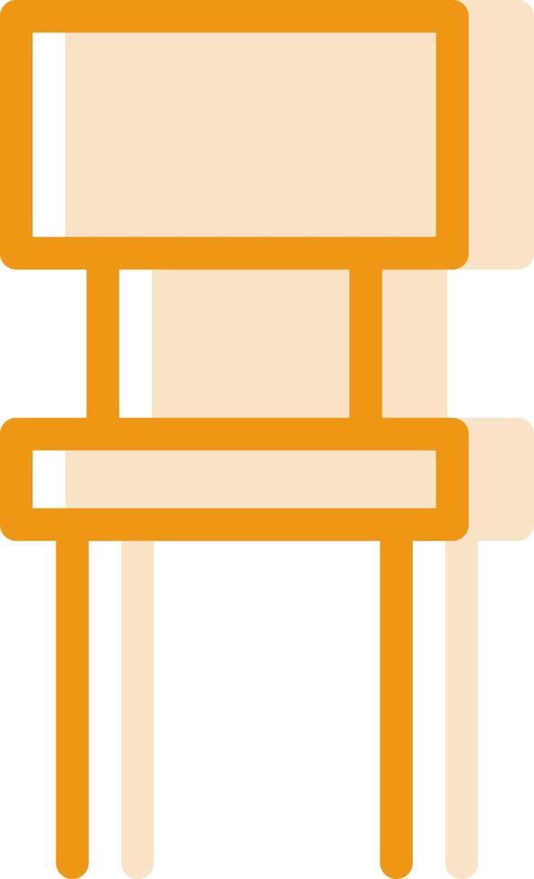 Orangefarbener Schulstuhl, Illustration, Vektor, auf weißem Hintergrund. vektor