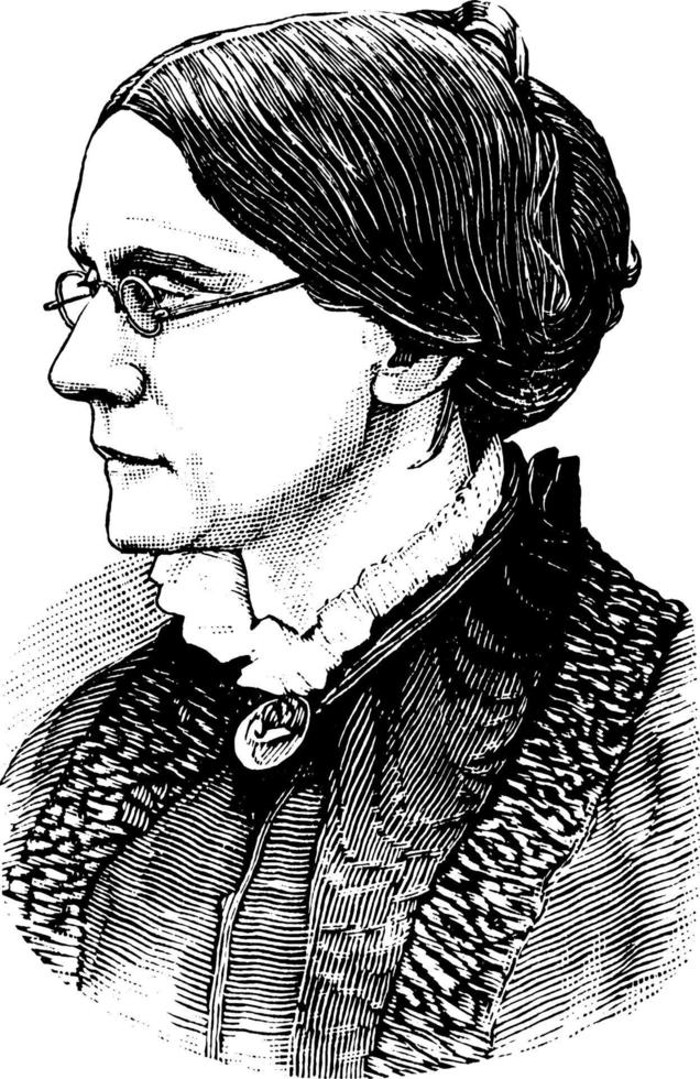 Susan b. anthony, årgång illustration vektor