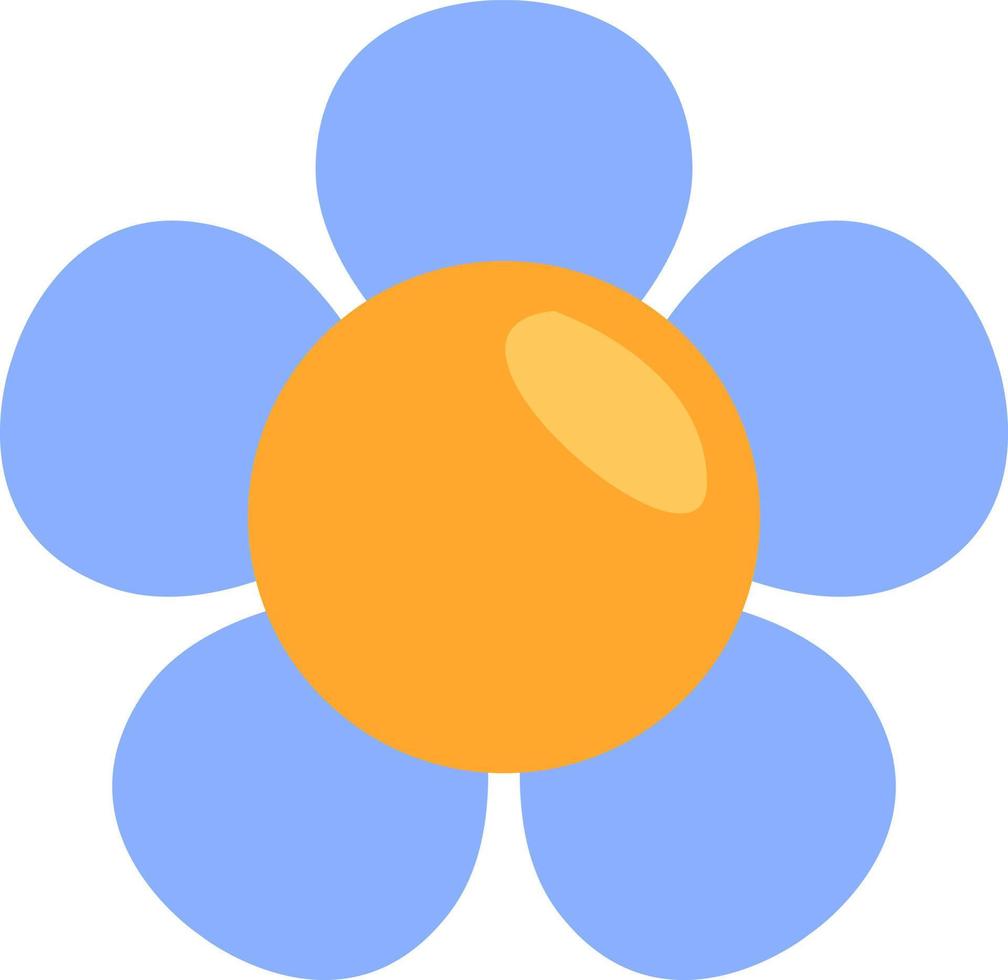 blaue Frühlingsblume, Illustration, Vektor auf weißem Hintergrund.