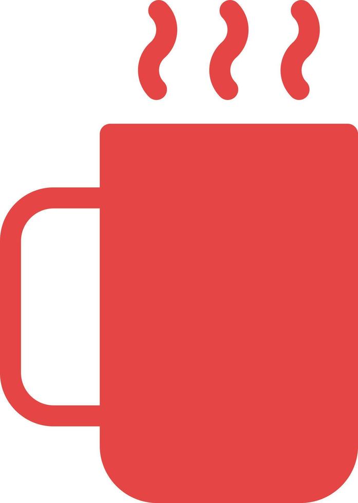 varm te i röd mugg, illustration, vektor på en vit bakgrund.