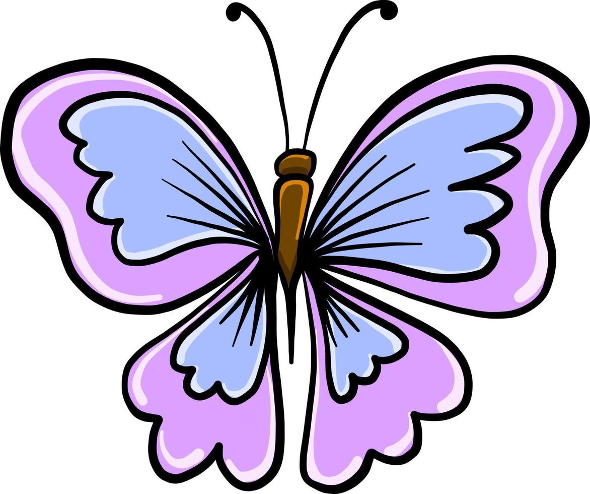 Lila Schmetterling, Illustration, Vektor auf weißem Hintergrund