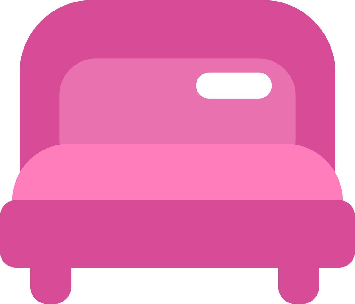 rosa säng, illustration, vektor, på en vit bakgrund. vektor