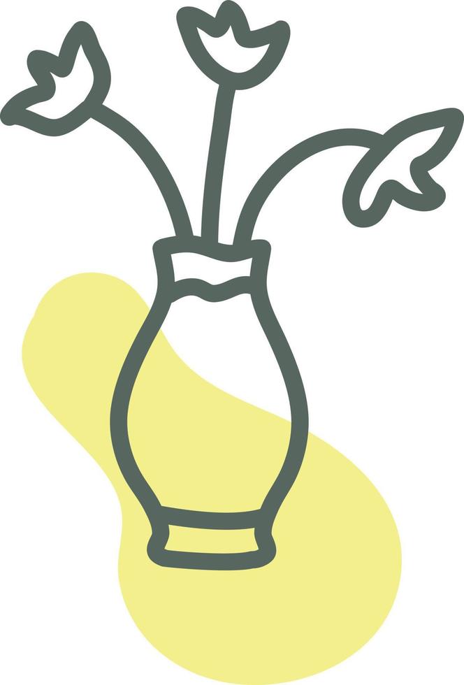 Blumen in Vase, Illustration, Vektor, auf weißem Hintergrund. vektor