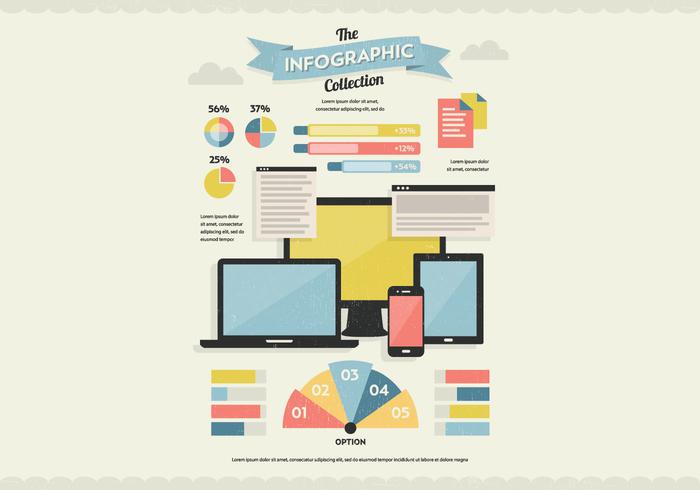 Tech & Documents Infographics Collection Vector