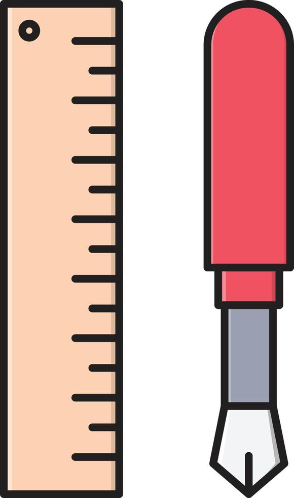 linjal penna vektor illustration på en bakgrund.premium kvalitet symbols.vector ikoner för begrepp och grafisk design.