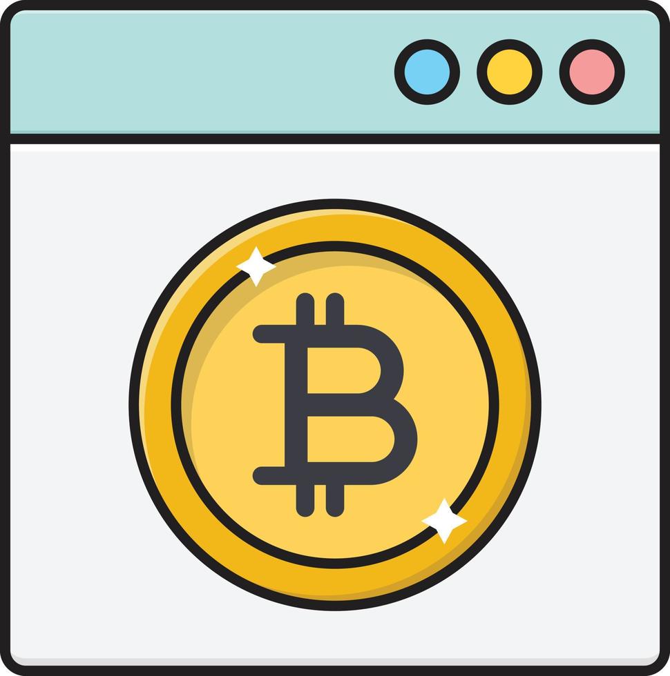 webseite bitcoin-vektorillustration auf einem hintergrund. hochwertige symbole. vektorikonen für konzept und grafikdesign. vektor