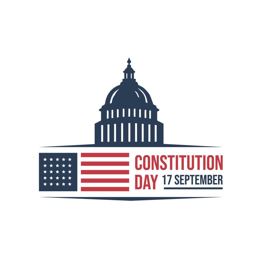 amerikan konstitution dag bricka vektor logotyp ikon isolerat på vit bakgrund