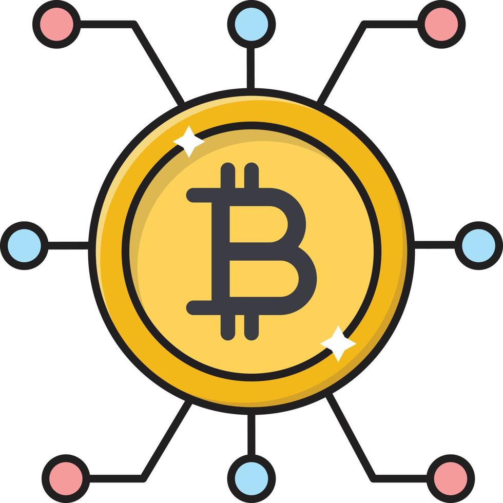 bitcoin nätverk vektor illustration på en bakgrund. premium kvalitet symbols.vector ikoner för koncept och grafisk design.