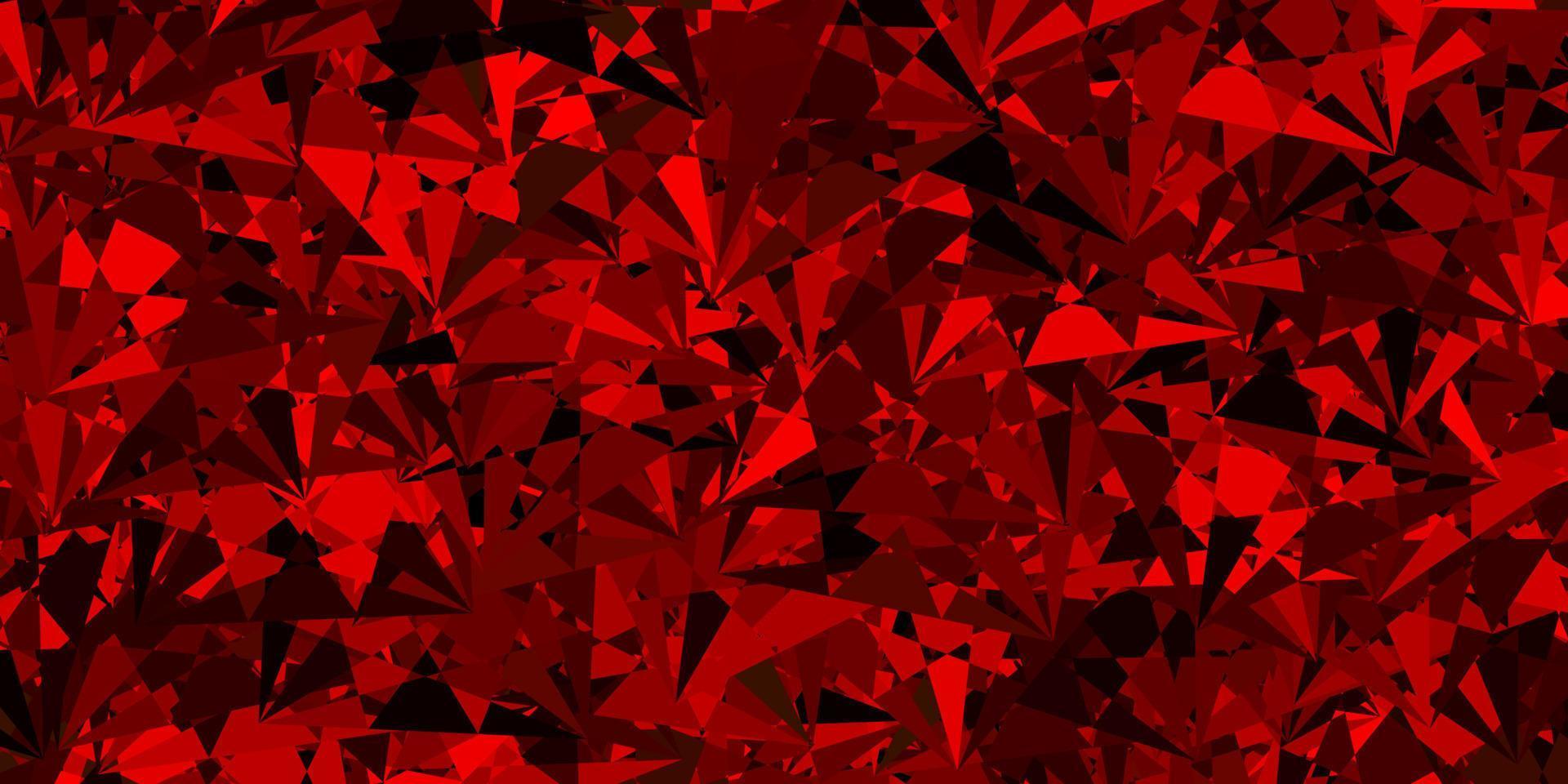 dunkelgrünes, rotes Vektorlayout mit Dreiecksformen. vektor