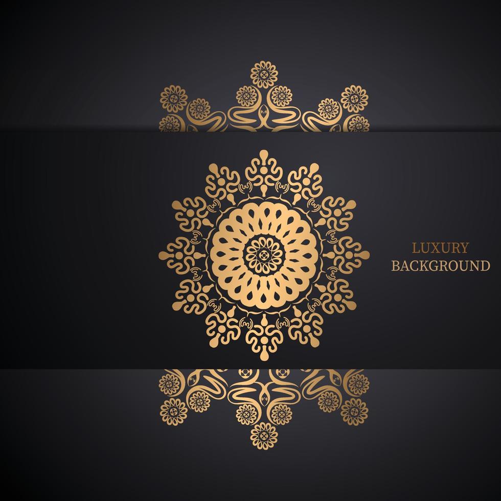 einladungskartenvorlagen mit gold gemusterten und kristallfarbenen luxuriösen mandala-hintergrund mit goldenem arebesque-muster im arabischen islamischen oststil. dekoratives mandala im ramadan-stil vektor