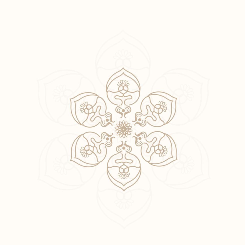 Luxusmuster im Hintergrund. Vektor-Mandala-Vorlage. Design-Elemente. traditionelle türkische, indische Motive. ideal für Stoff und Textil, Tapeten, Verpackungen oder jede gewünschte Idee und farbenfrohe Gestaltung vektor