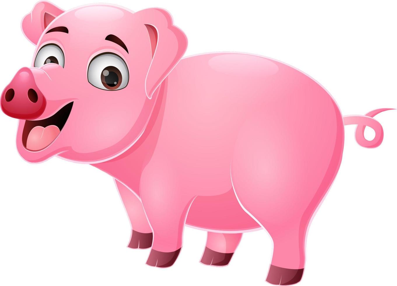 süßer Schwein-Cartoon auf weißem Hintergrund vektor
