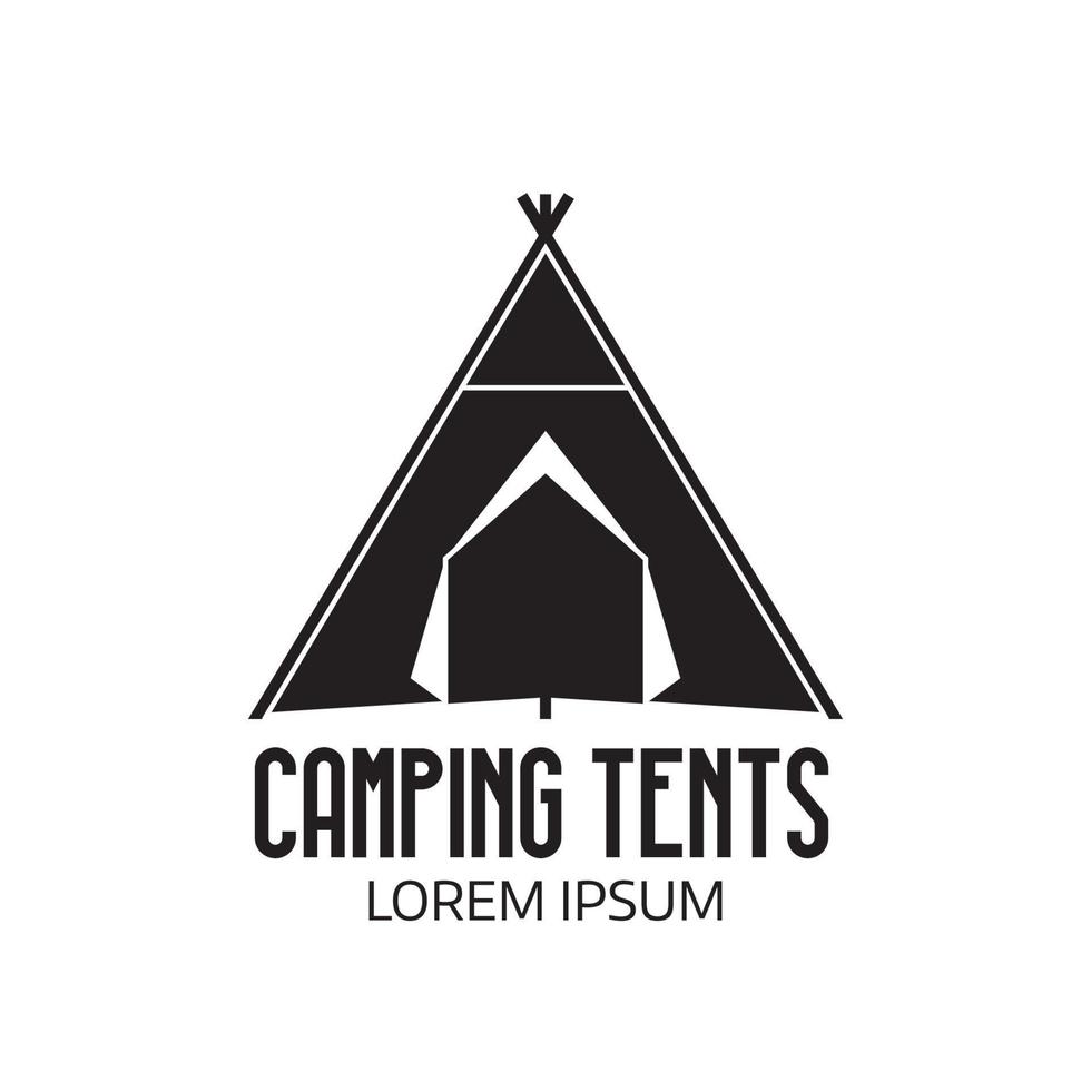 Touristencamp-Logo oder Zeltsymbol vektor
