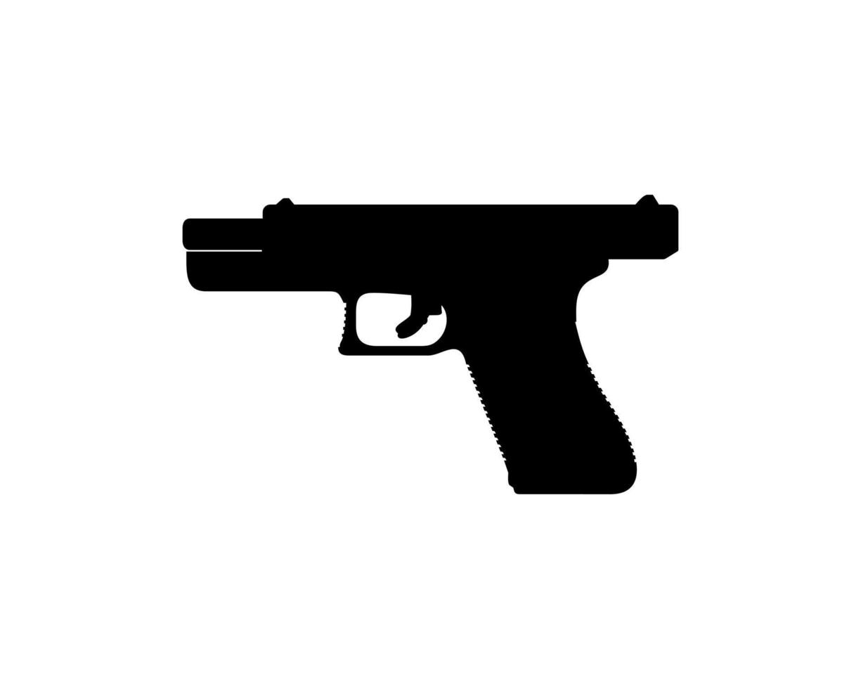 silhuett av pistol pistol för logotyp, piktogram, hemsida eller grafisk design element. vektor illustration