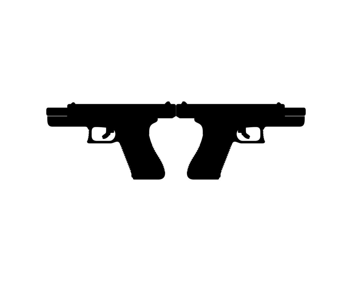 silhuett av pistol pistol för logotyp, piktogram, hemsida eller grafisk design element. vektor illustration