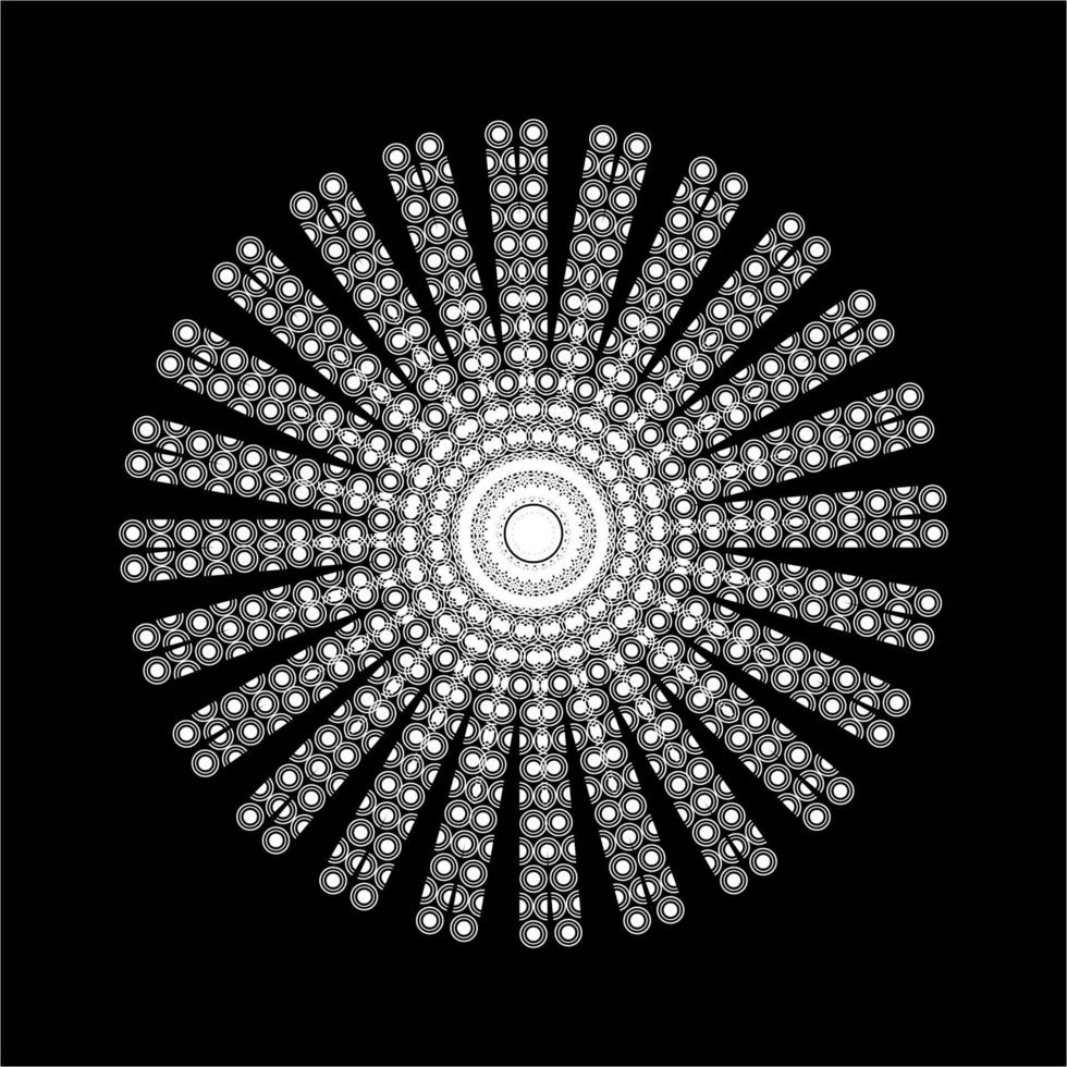 Zeitgenössisches Mandala aus Kreis- und Halbkreisform. modernes zeitgenössisches Mandala für Logo, Verzierung, Dekoration oder Grafikdesign. Vektor-Illustration vektor