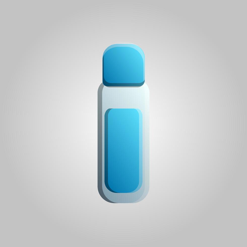 modische schöne Schönheit glamouröses trendiges blaues Glas-Kosmetikroller-Deodorant auf weißem Hintergrund. Vektor-Illustration vektor