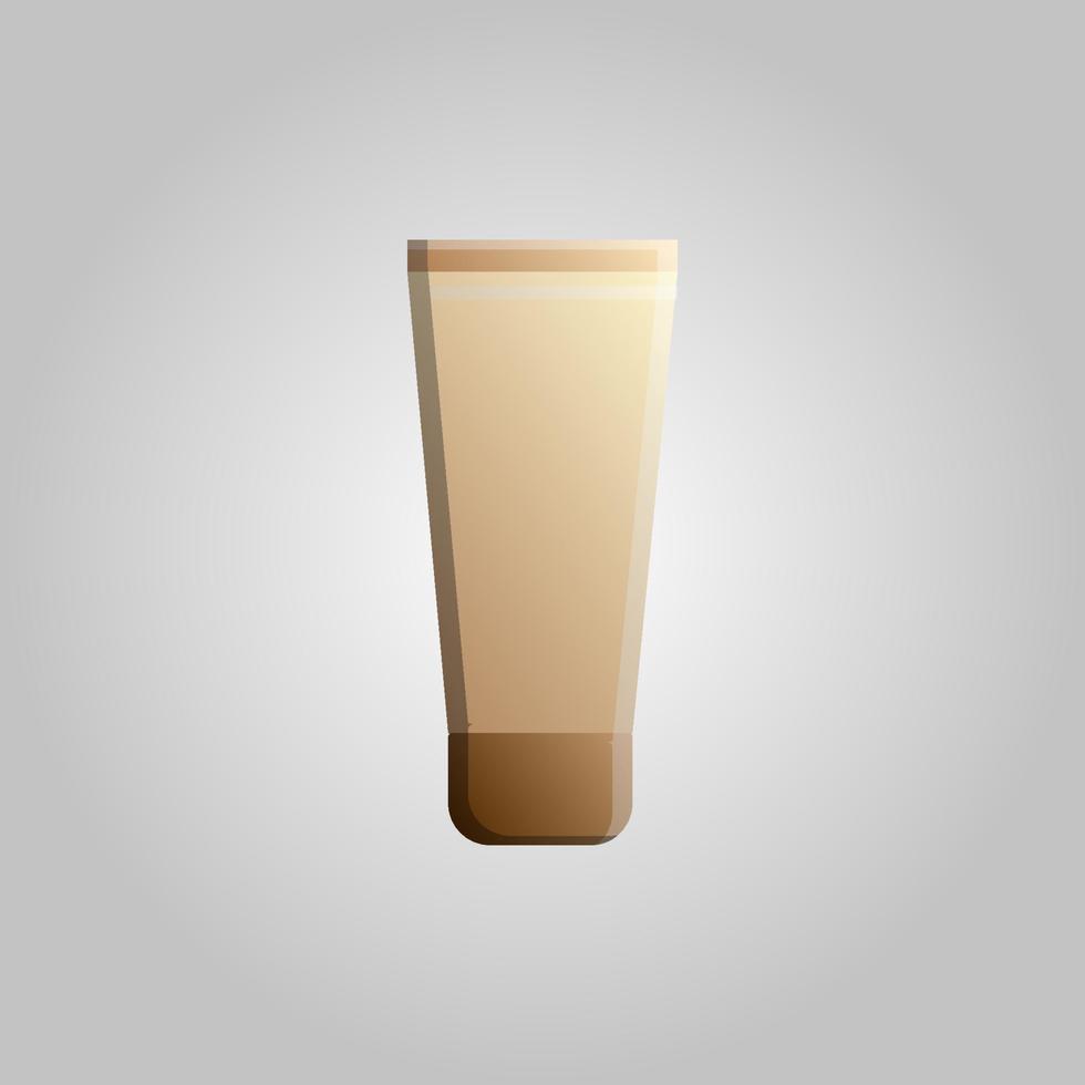 modische schöne Schönheit glamouröse trendige beige Creme in einer Tube Foundation für Make-up auf weißem Hintergrund. Vektor-Illustration vektor