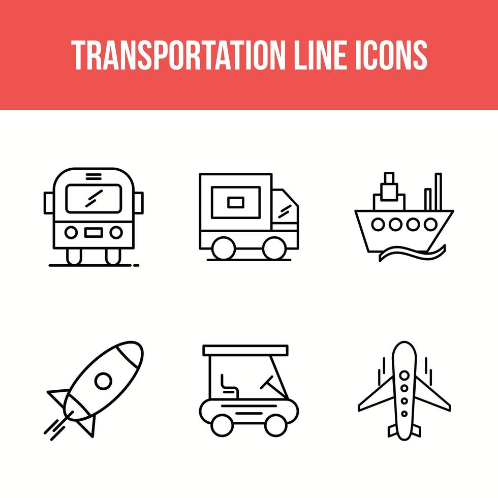 transport linje ikoner vektor