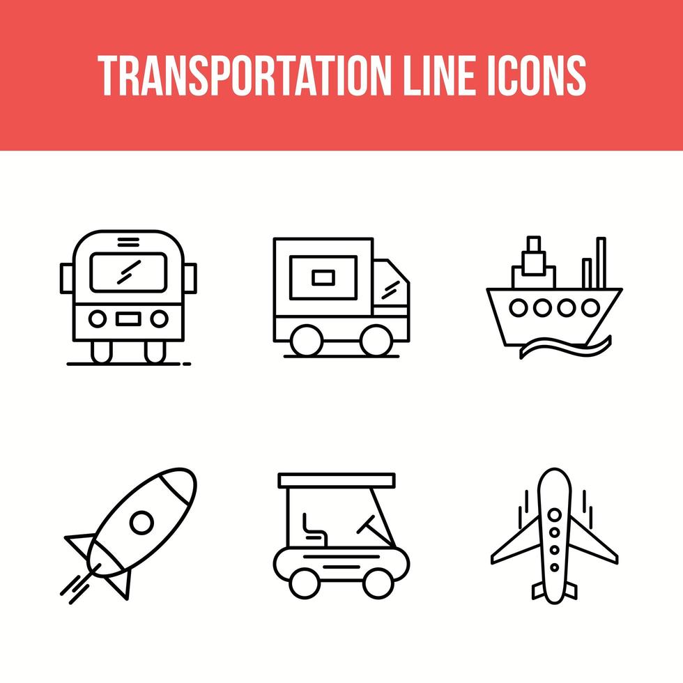 Transportliniensymbole vektor