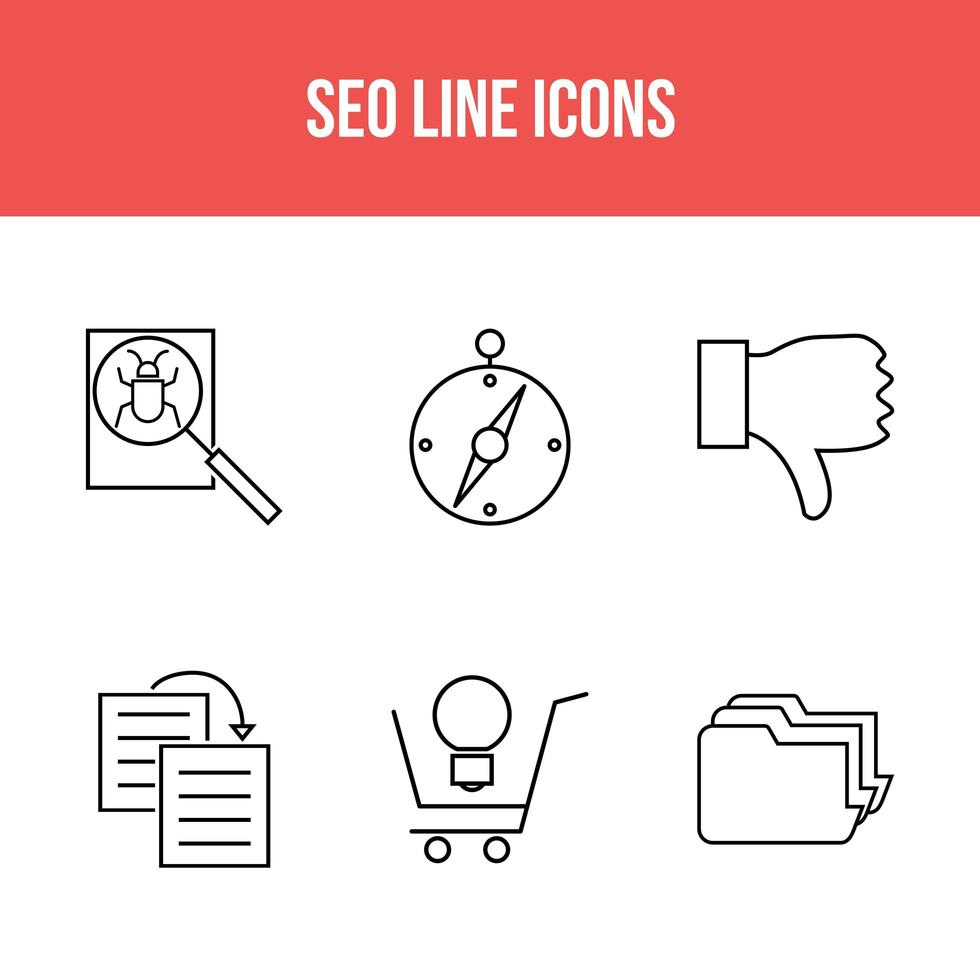 SEO- und Business Line-Symbole vektor