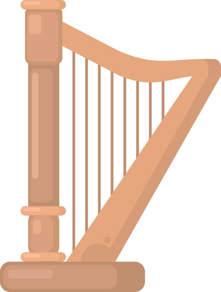 klassisk harpa instrument, illustration, vektor på vit bakgrund.