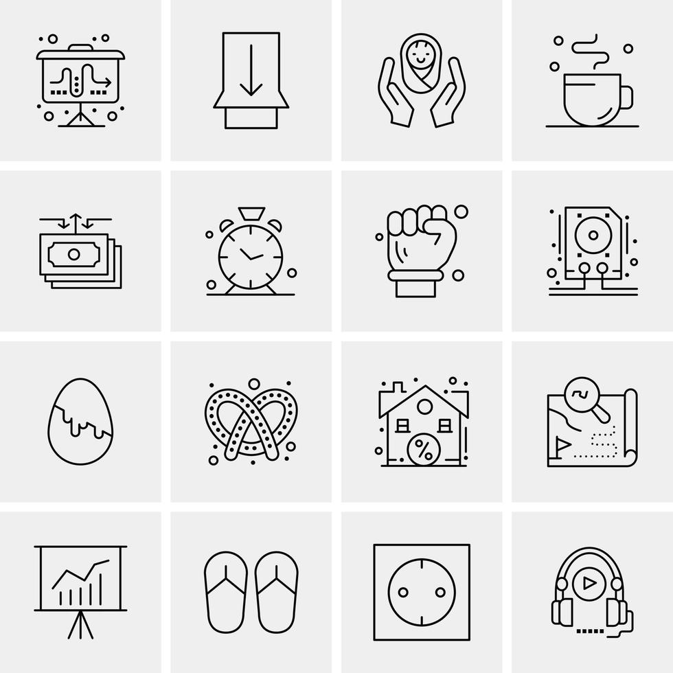 16 universelle Business-Icons Vektor kreative Icon-Illustration zur Verwendung im Web und in mobilen Projekten