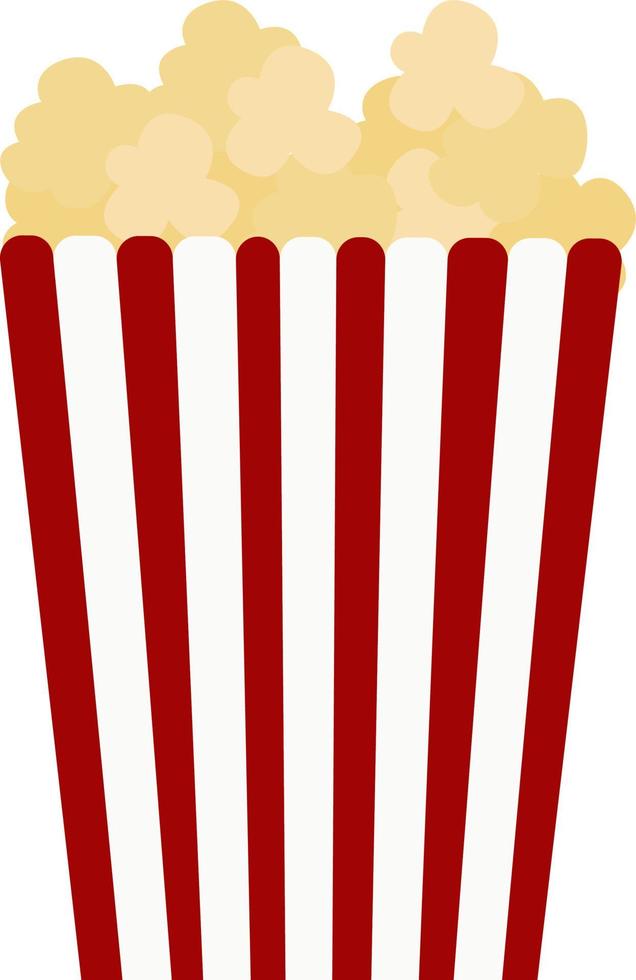 Popcorn, Illustration, Vektor auf weißem Hintergrund.