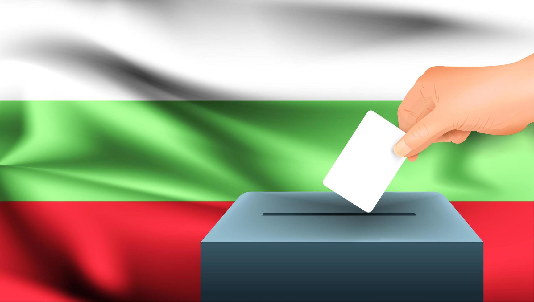 hand att sätta omröstning i låda med bulgarisk flagga vektor