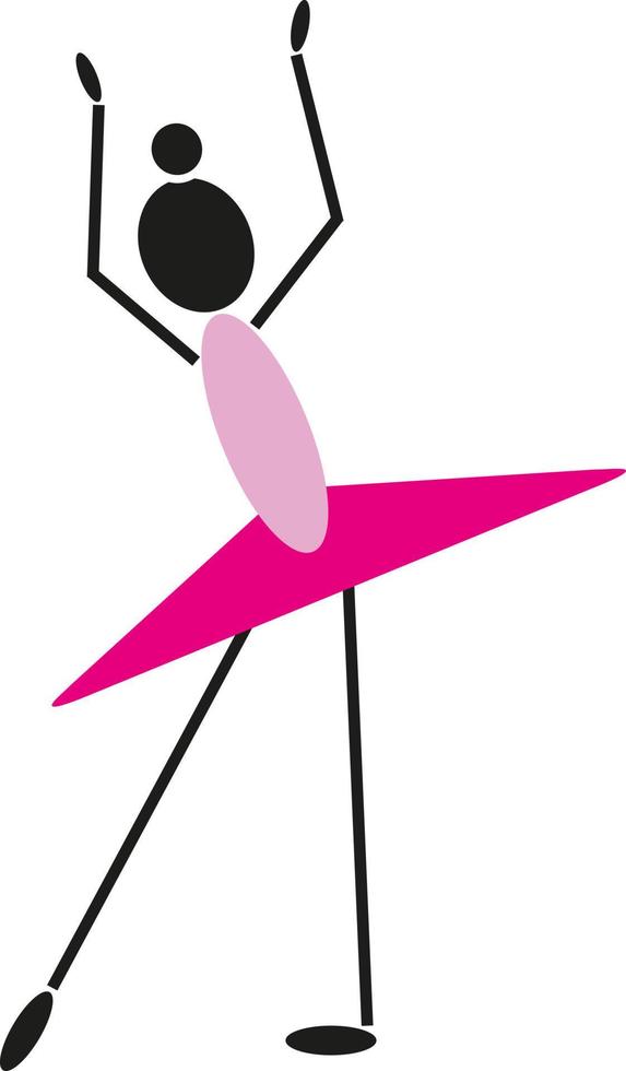 elegant ballerina i rosa, illustration, vektor på en vit bakgrund.