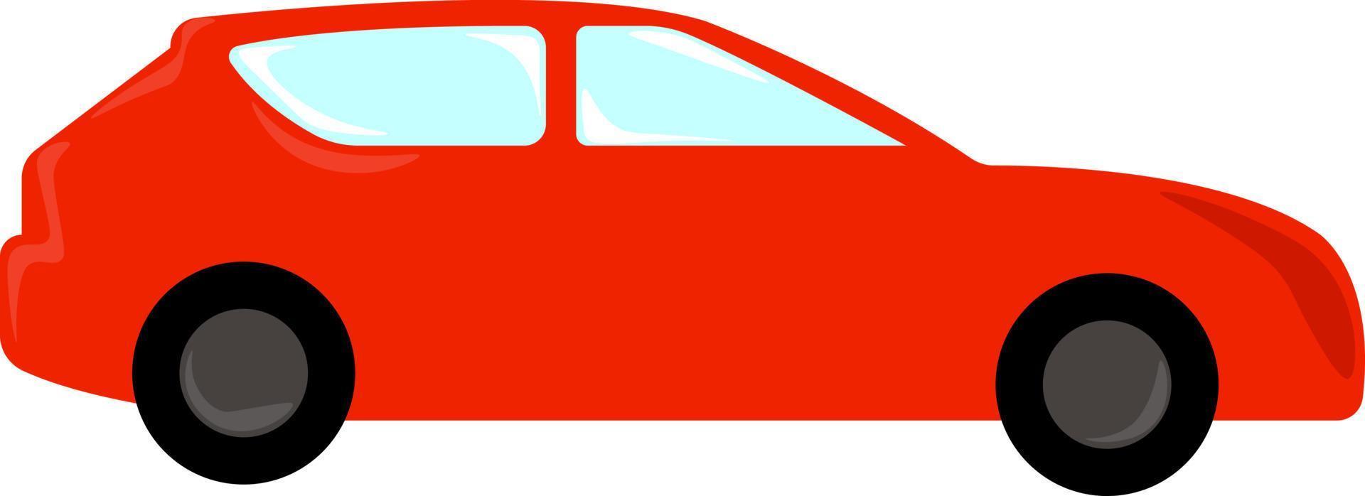 rotes Auto, Illustration, Vektor auf weißem Hintergrund.