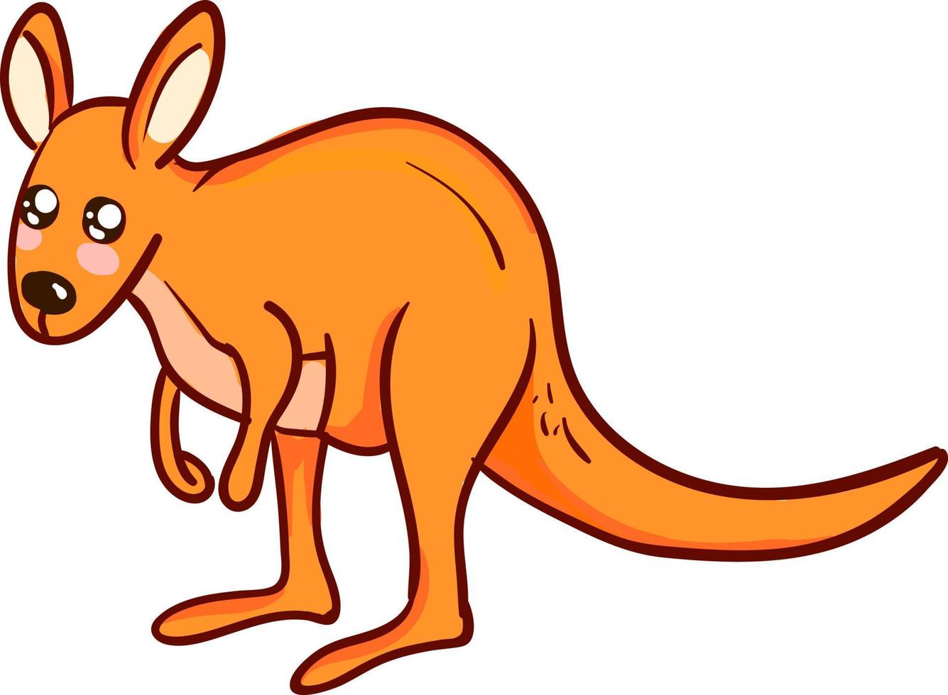 süßes kleines Känguru, Illustration, Vektor auf weißem Hintergrund