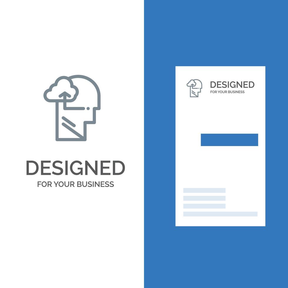Erfahrungsgewinn Mind Head graues Logo-Design und Visitenkartenvorlage vektor