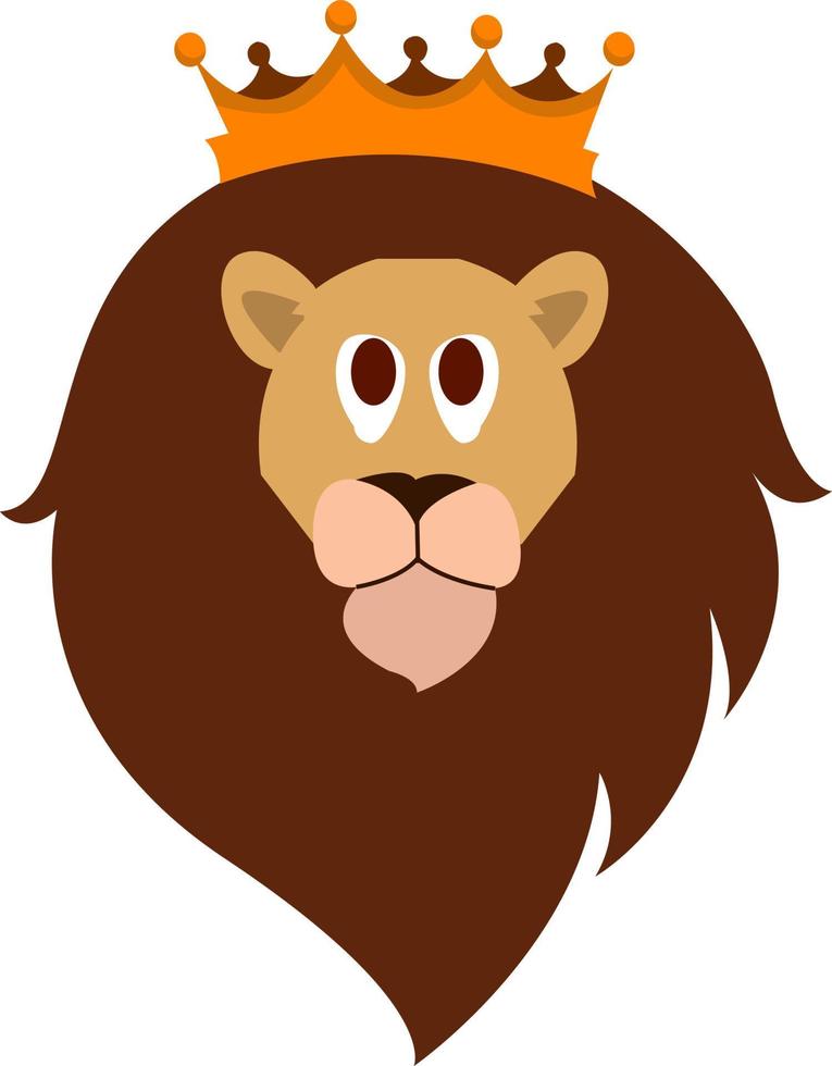 kung lejon, illustration, vektor på vit bakgrund.
