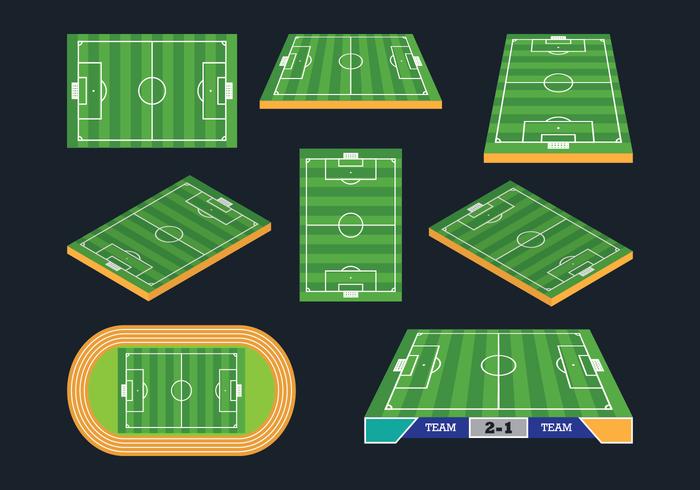 Fotbollsplan ikoner vektor