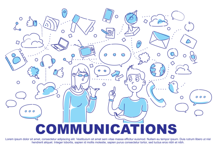 Comunication doodle vektor illustration