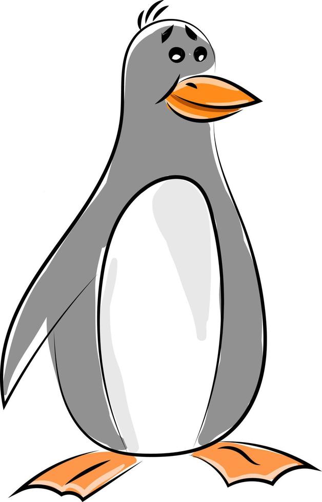 Pinguin-Cartoon, Illustration, Vektor auf weißem Hintergrund.