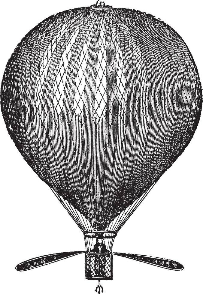lunardi ballong, årgång illustration. vektor