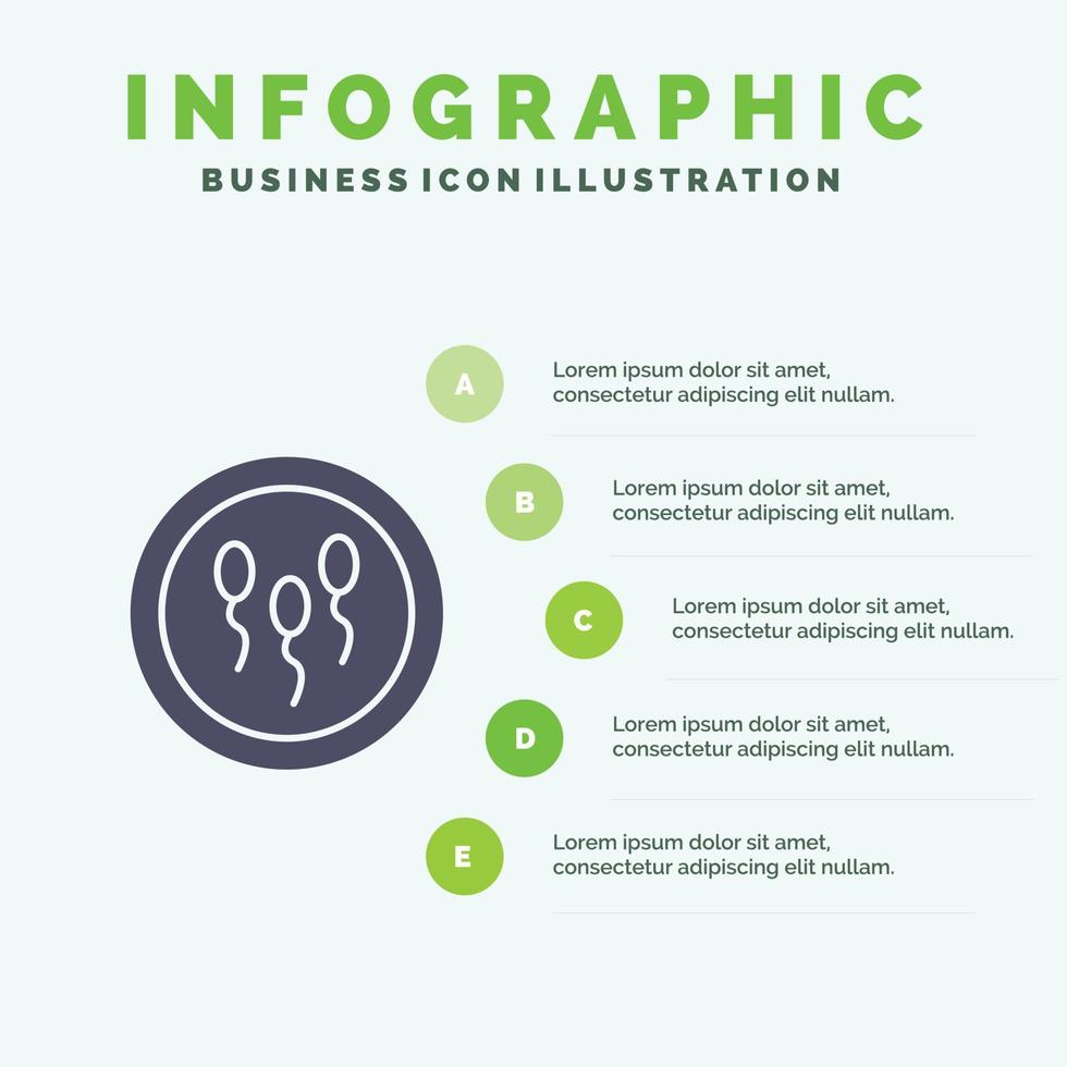 biokemi biologi kemi laboratorium bearbeta fast ikon infographics 5 steg presentation backg vektor