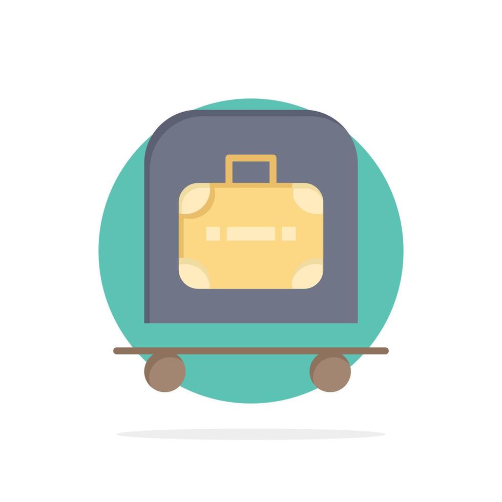 hotell bagage vagn väska abstrakt cirkel bakgrund platt Färg ikon vektor