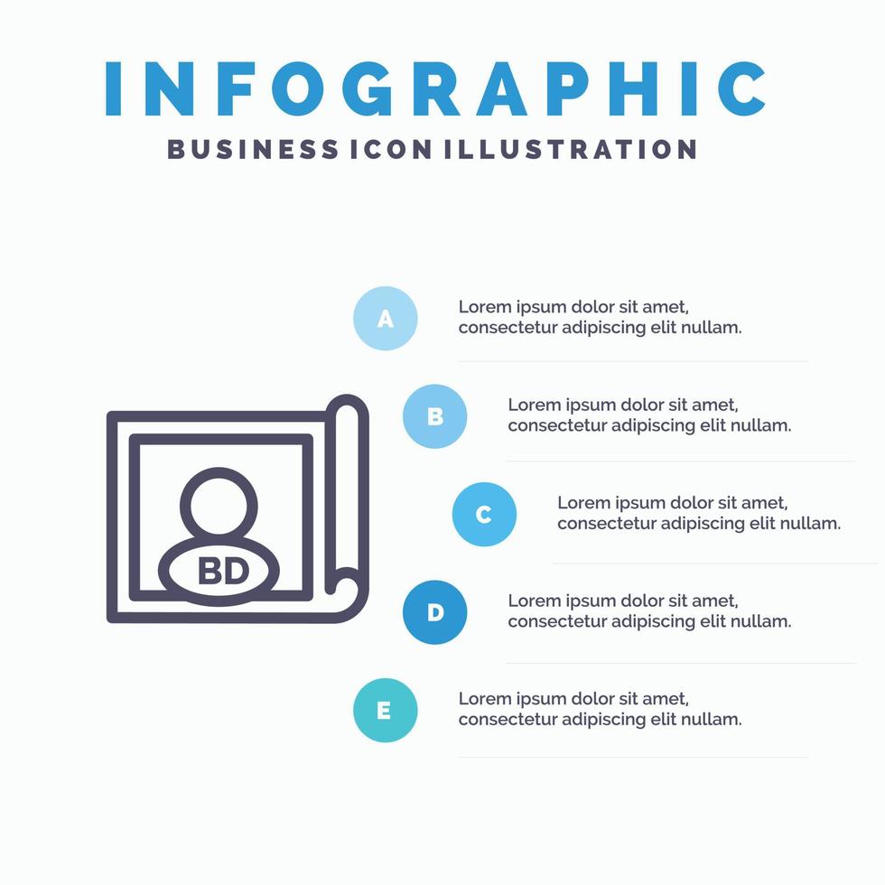 bangladesh Land flagga internationell linje ikon med 5 steg presentation infographics bakgrund vektor