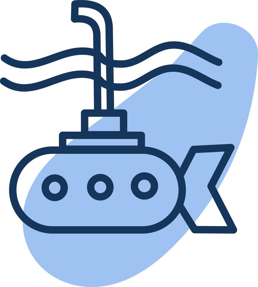 Meer-U-Boot, Illustration, Vektor, auf weißem Hintergrund. vektor