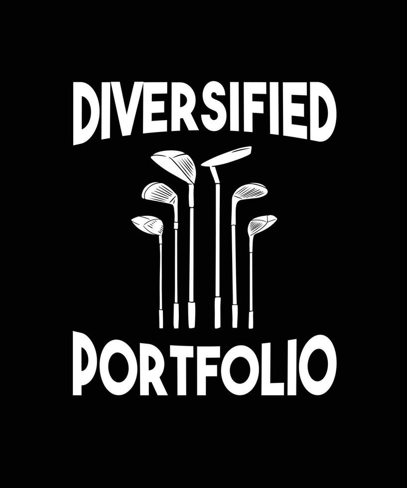 diversifiziertes Portfolio, Golf-T-Shirt-Design. vektor