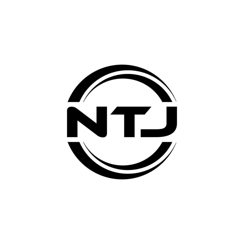 ntj-Brief-Logo-Design in Abbildung. Vektorlogo, Kalligrafie-Designs für Logo, Poster, Einladung usw. vektor